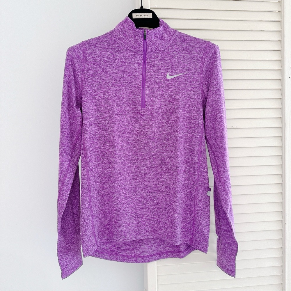 NEW♥️NIKE ELEMENT QUARTER ZIP PULLOVER TOP SHIRT XS PURPLE RUNNING GOLF WORKOUT